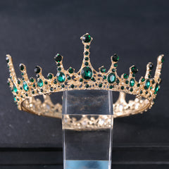Bronze Baroque Queen Crown Vintage Princess Tiara Crystal Wedding
