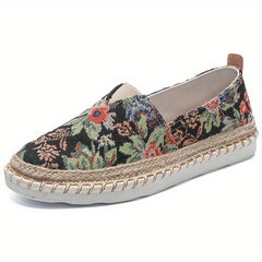 Men's Plant Pattern Espadrilles Slip-On Shoes
