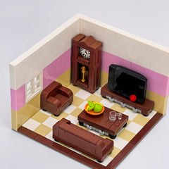 Mini Living Room Set Sofa Table Clock Home Decor Display Desktop Ornament