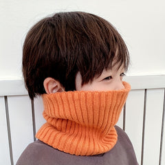2pcs Autumn Winter Thickened Hat Neck Gaiter Warm Knitted Hat Scarf Set