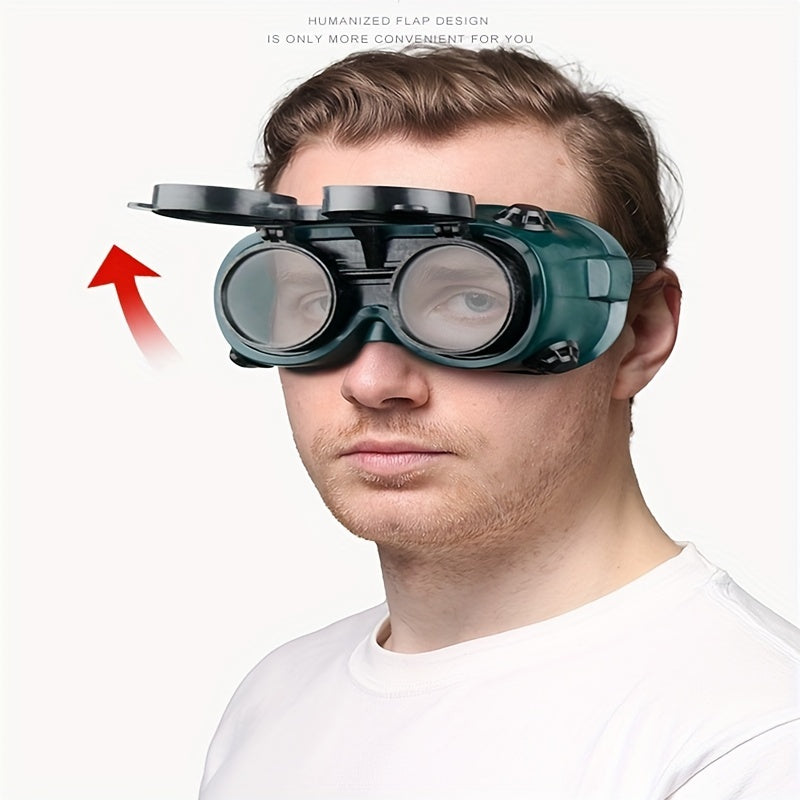 Double Flip Welding Glasses Welder Glasses Argon Arc Welding Protective Goggles