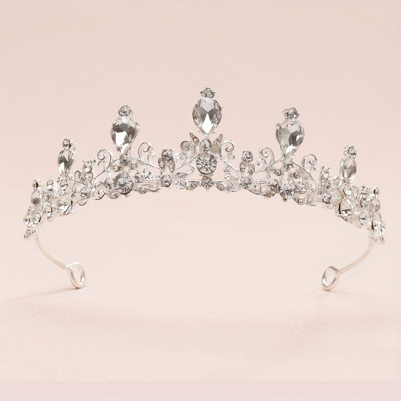 Baroque Crystal Alloy Crown Bridal Hair Band Women's Accessories