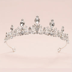Baroque Crystal Alloy Crown Bridal Hair Band Women's Accessories