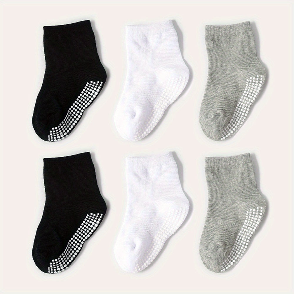 6Pairs Baby Non slip Floor Socks For Toddler Kids Boys Indoor Activities