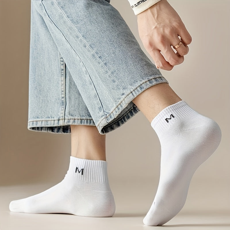 5 Pairs Letter Print Low Cut Ankle Socks Women's Stockings