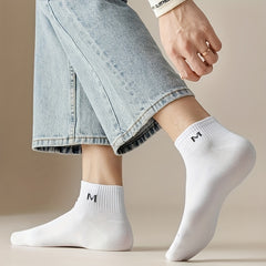 5 Pairs Letter Print Low Cut Ankle Socks Women's Stockings