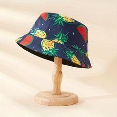 Unisex Sunshade Bucket Hat w/ Colorful Feather Double sided Sun Hat