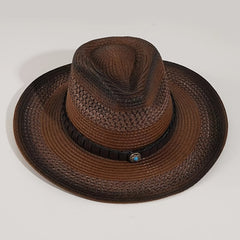 Summer Breathable Sunshade Cowboy Hat with Leather Belt for Outdoor