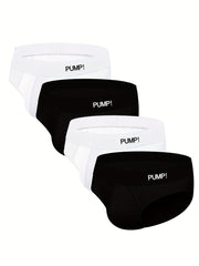 CMENIN 4Pcs Men's Mesh Sports Briefs Elastic Waist Breathable Letter Pattern