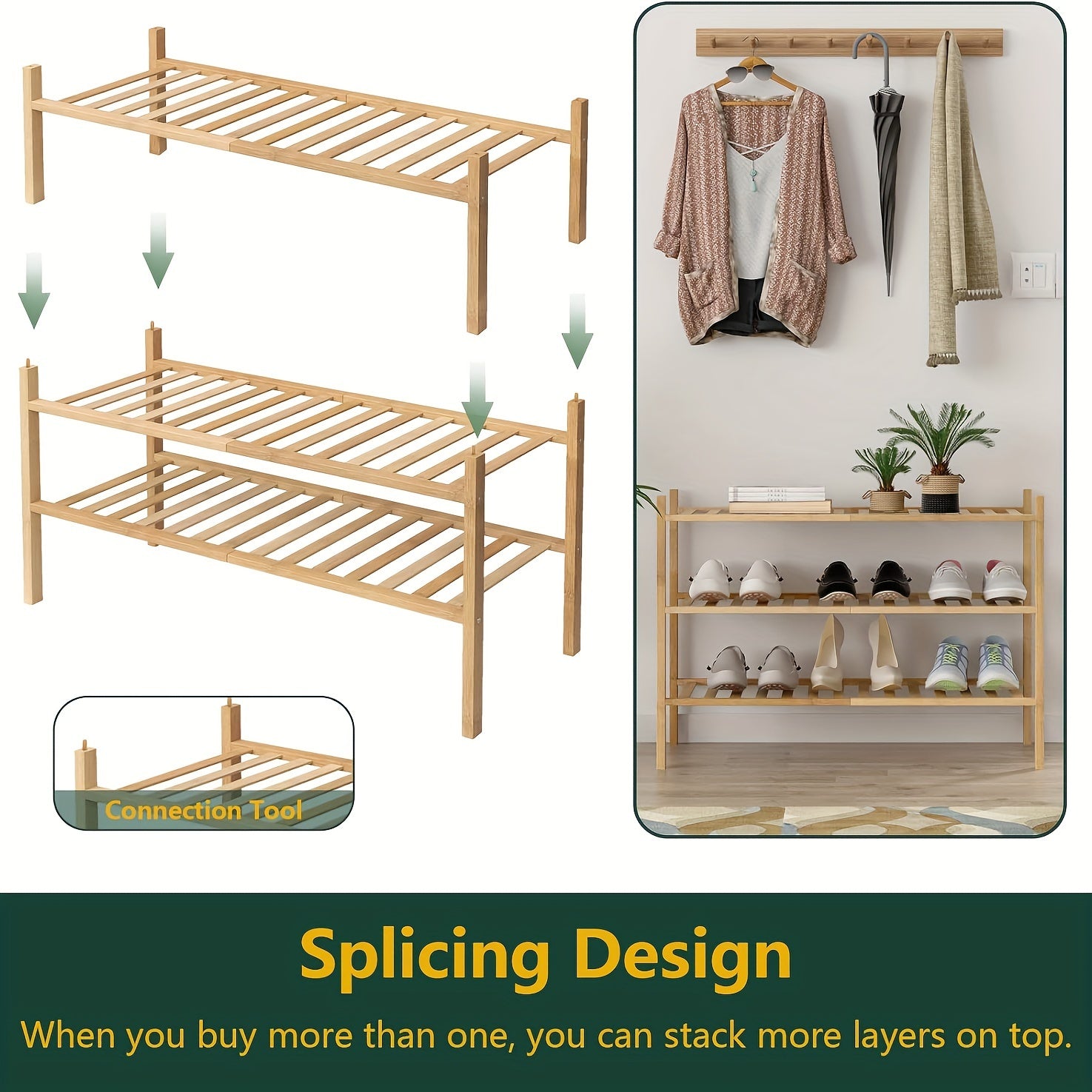 Bamboo Shoe Rack Shoe Storage Organizer
