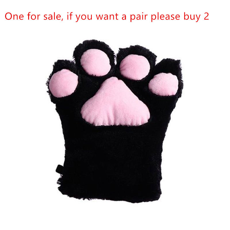Girls Warm Cat Paw Gloves Mittens for Cosplay Performance Prop
