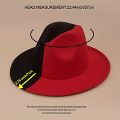 Wide Brim Fedora Cap Hip Hop Jazz Hat Warm Felt Unisex Top Hats