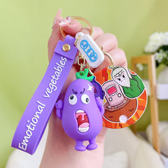 Silicone Doll Keychain Fun Vegetable Expressions