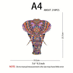 Elephant Wooden Jigsaw Puzzles For Adults Colorful Unique Shape Animal Puzzle