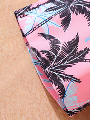 Boys Tropical Coconut Trees Casual Shorts for Beach Vacation