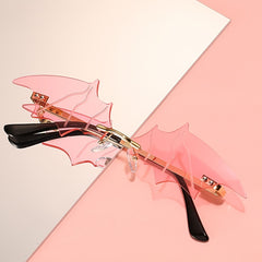 Bat Wings Lens Metal Frame Sunglasses for Christmas Halloween Party