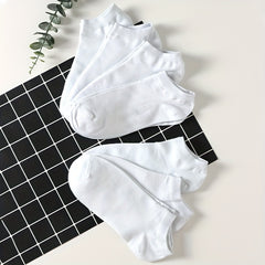 7 Pairs Solid Low Cut Ankle Socks for Women
