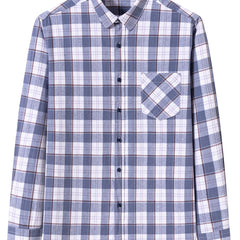 Men's Flannel Plaid Long Sleeve Shirt with Pockets