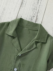 Boys Vintage Button Top & Shorts Set