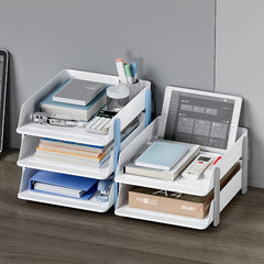 1pc File Rack Storage Box Office Storage Rack Stackable A4 Information Sorting