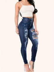 Ripped Skinny High Rise Denim Pants
