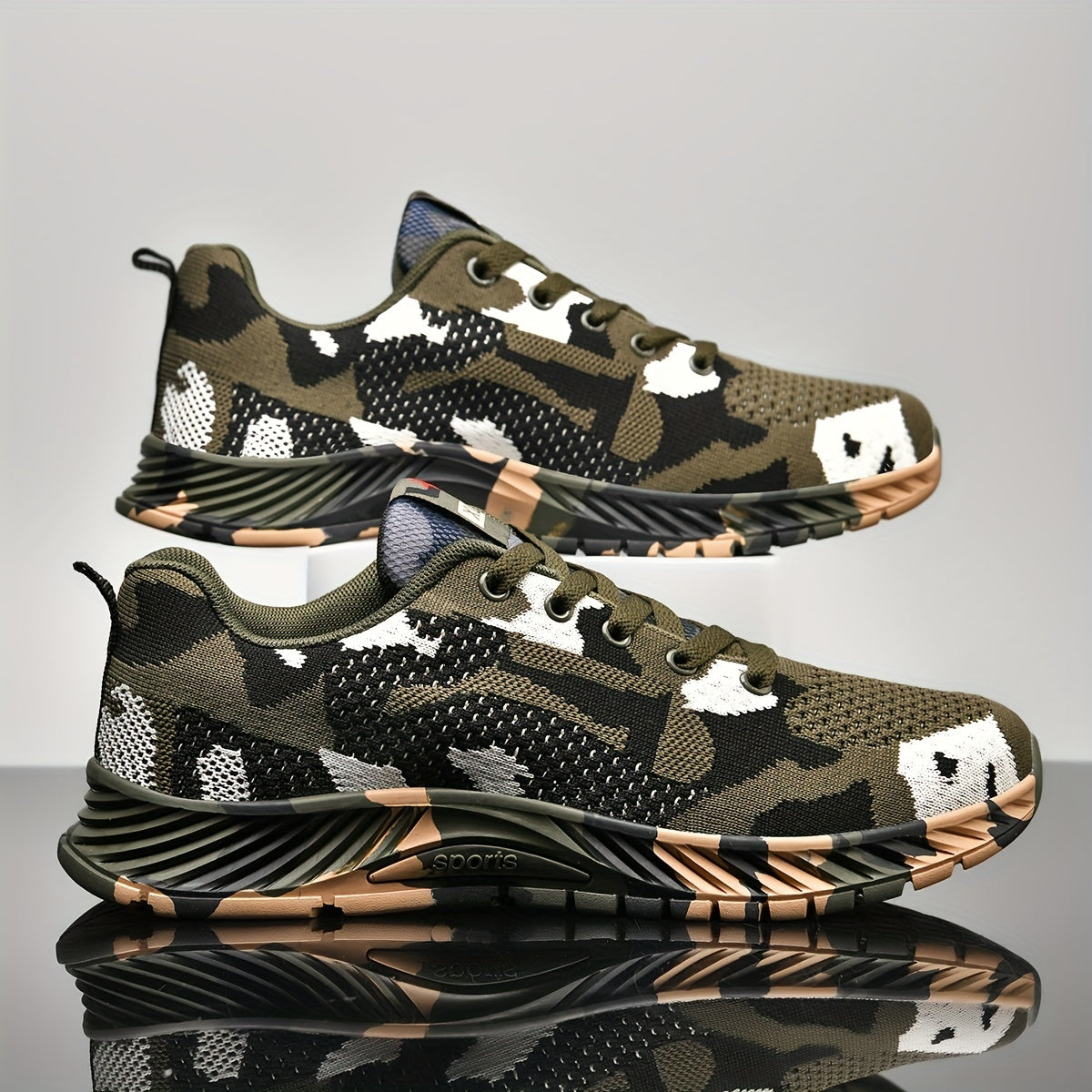 Men's Camo Training Shoes Breathable Lightweight Casual Shoes Soft Sole