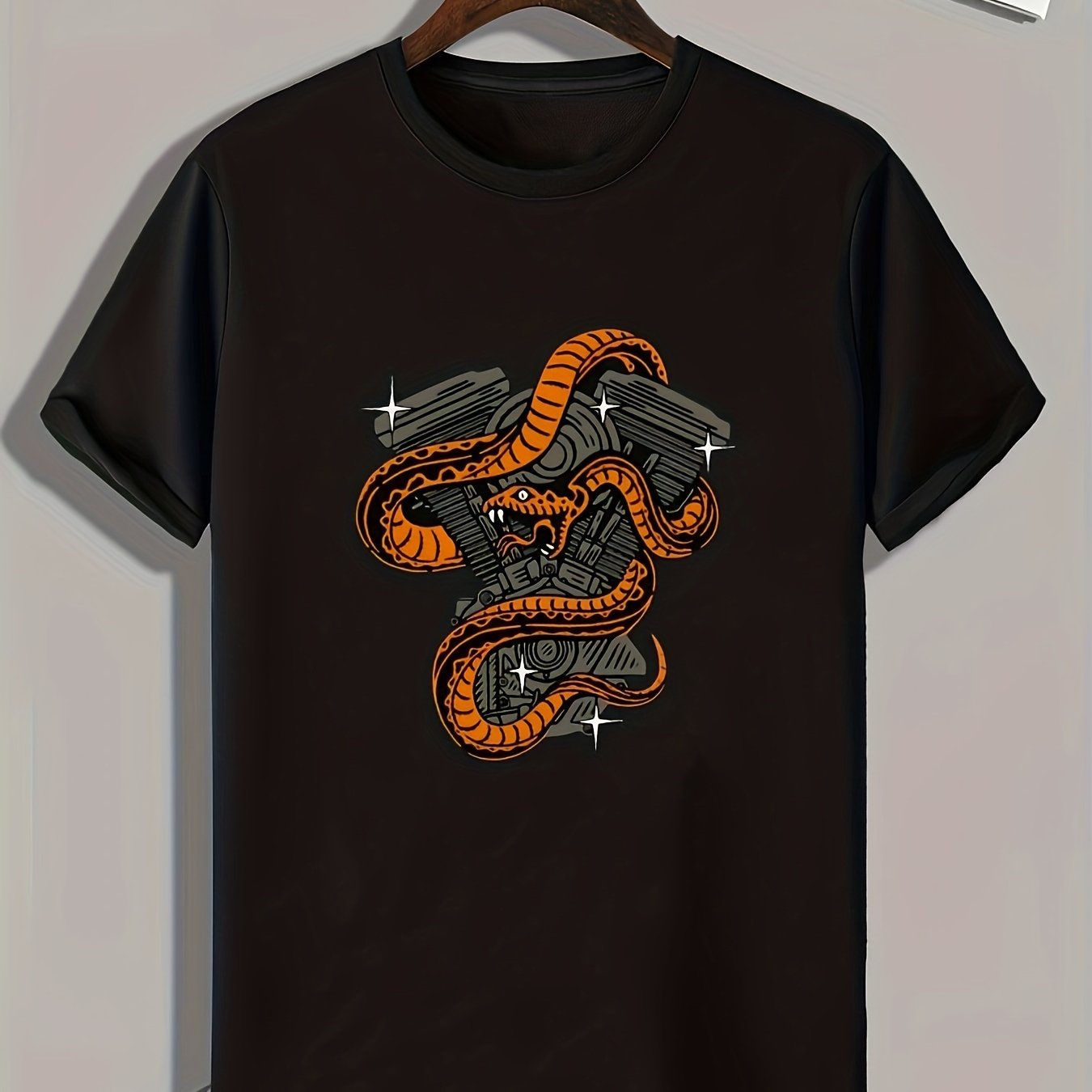 Snake Print Men's Graphic T shirt Casual Comfy Tees For Summer