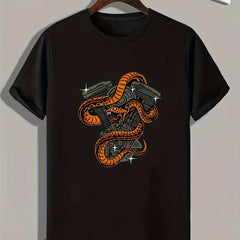 Snake Print Men's Graphic T shirt Casual Comfy Tees For Summer