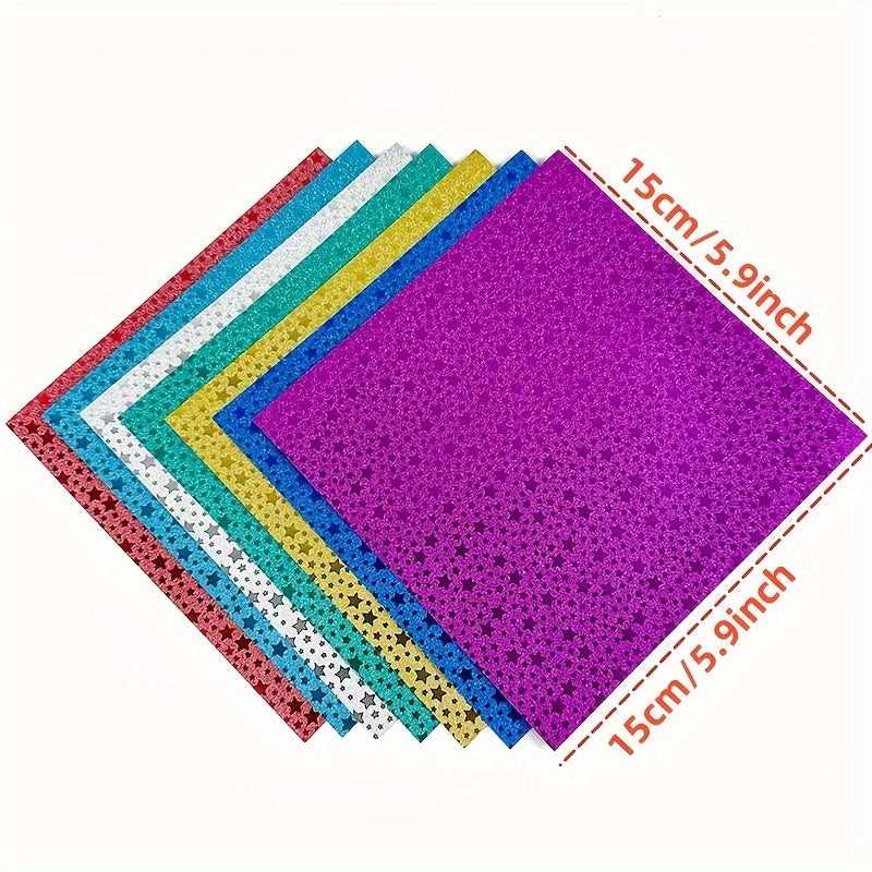 28pcs Origami Paper Set Mirror Folding Paper For Craft Art 7 Colors Card Paper