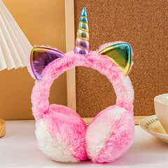 Winter Unicorn Earmuffs Sequins Ear Warmers Lightweight Fitted Fantasy Themed Kn