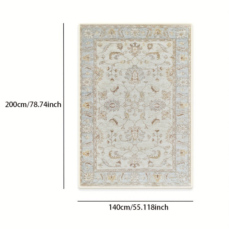 Bohemian Floral Area Rug Non-slip Soft Floor Mat Vintage Washable