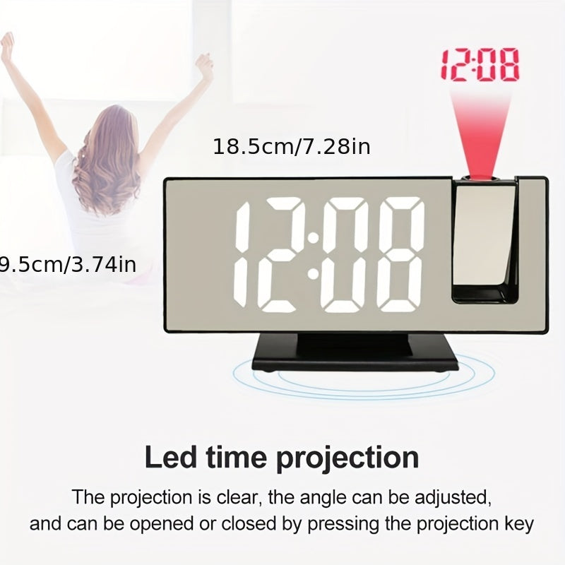 Large 3D Projection Alarm Clock with Mirror Display