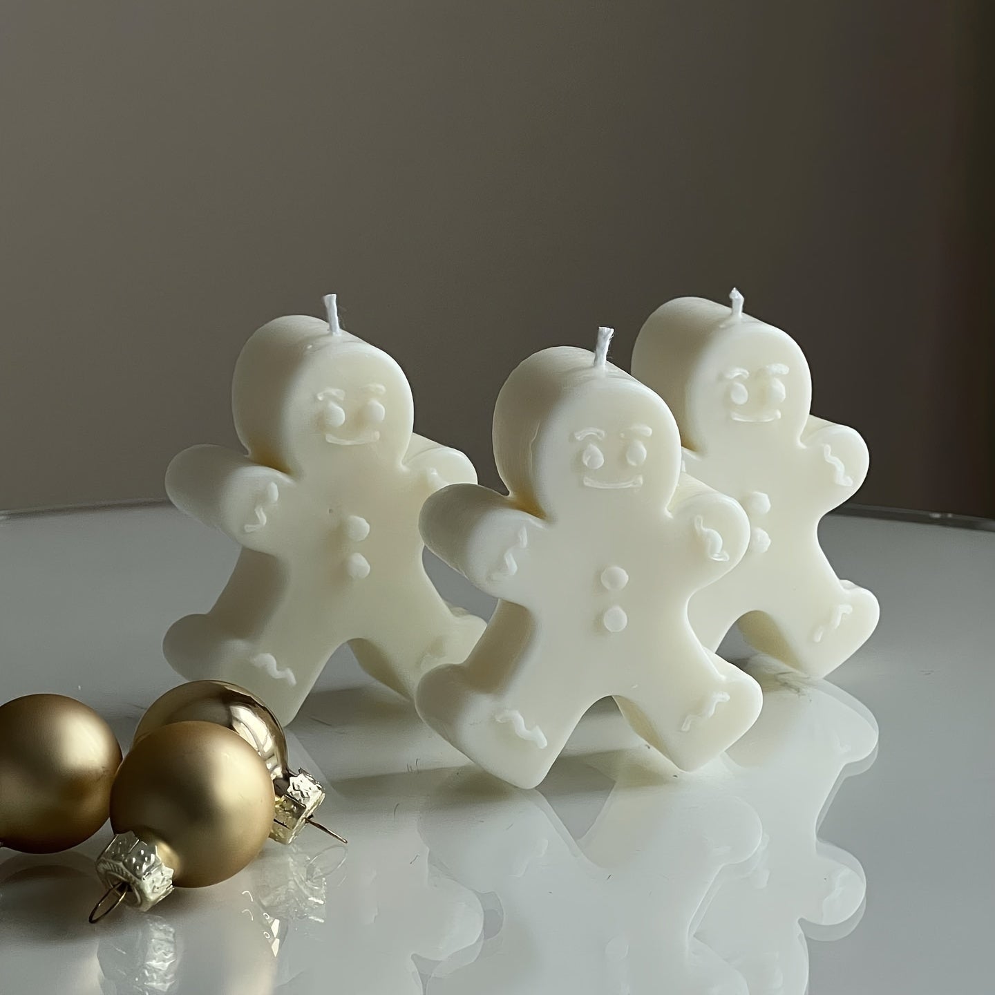 6pcs DIY Snowman Face Candle Silicone Molds Gingerbread Man Candle Aroma Soap