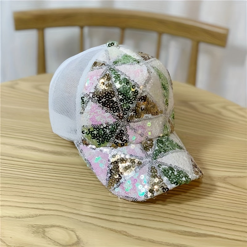 Sequins Sparkling Baseball Cap Adjustable Sunscreen Dad Hat