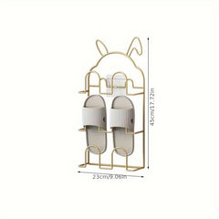 Wall Mounted Shoe Rack No Drilling Slipper Organizer Home Decor