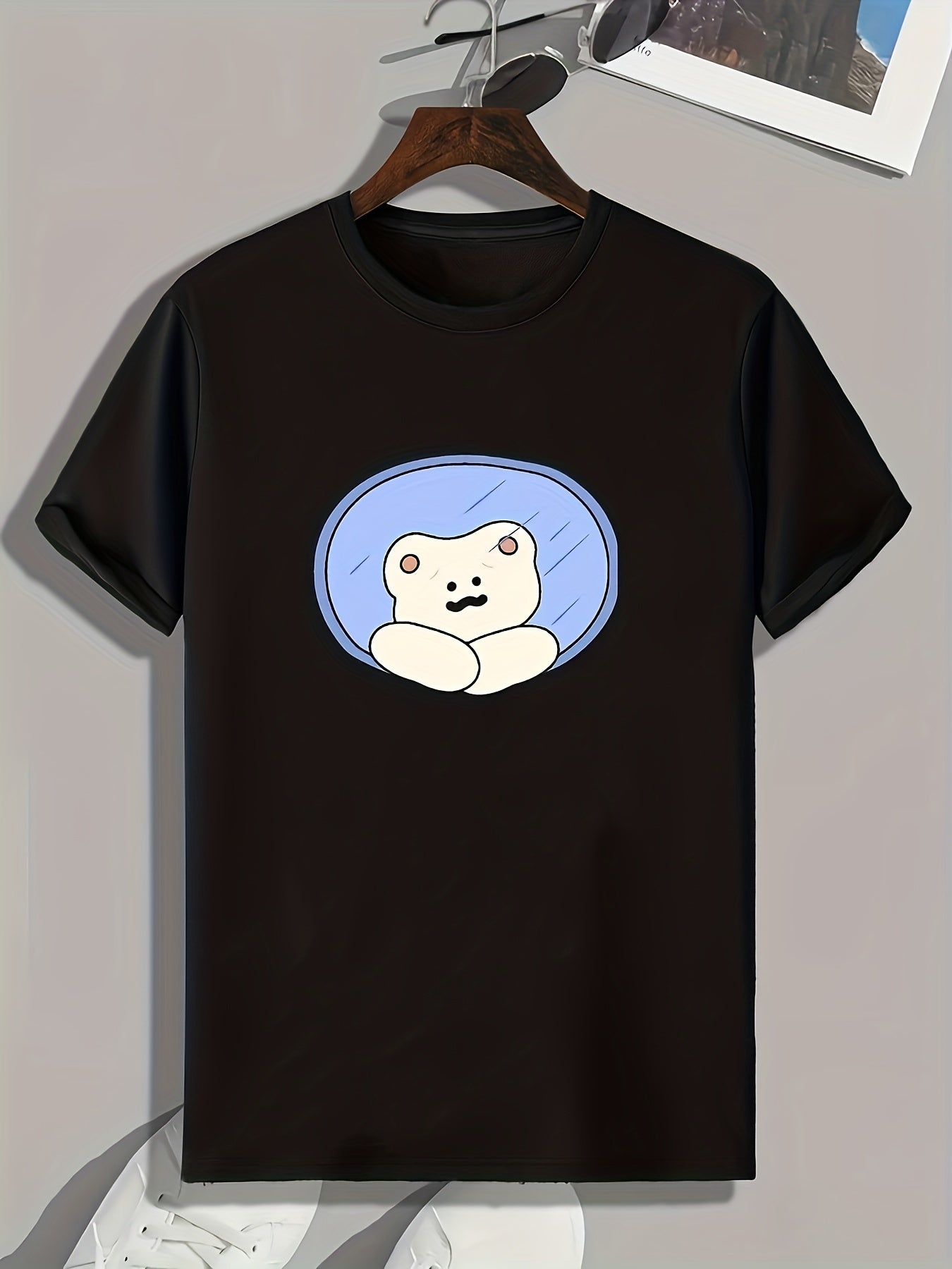 Bear Print Men's Graphic T shirt Casual Comfy Tees For Summer