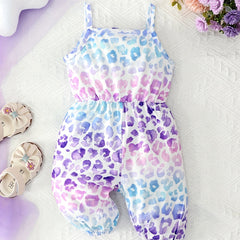 Leopard Graphic Romper for Baby Girls
