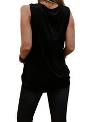 Faith Letter Print Tank Top Crew Neck Sleeveless Summer Tank Top