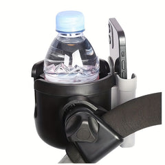 Stroller Cup Holder with Phone Case 2 in 1 Storage Rack