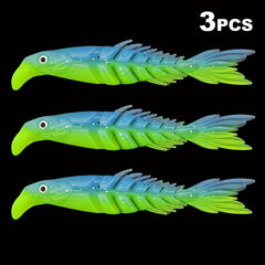 3pcs Soft Bait PVC Fishing Lures, Outdoor Fishing Accessories