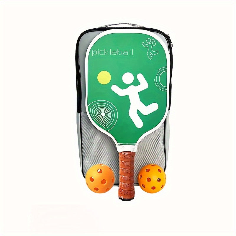 Pickleball Racket Set - 2 Fiberglass Rackets, 4 Balls, Carrying Bag