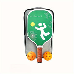 Pickleball Racket Set - 2 Fiberglass Rackets, 4 Balls, Carrying Bag