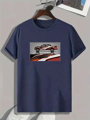 Trucks Print Men's Comfy T-Shirt Active Stretch Tee