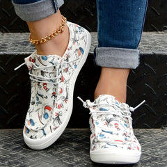 Women's Cartoon Pattern Skate Shoes Lightweight Walking Shoes