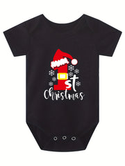 Newborn Romper Infant Baby Short Sleeve Bodysuit Christmas Outfit