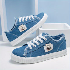Women's Low Top Canvas Shoes Lace Up Sports Sneakers