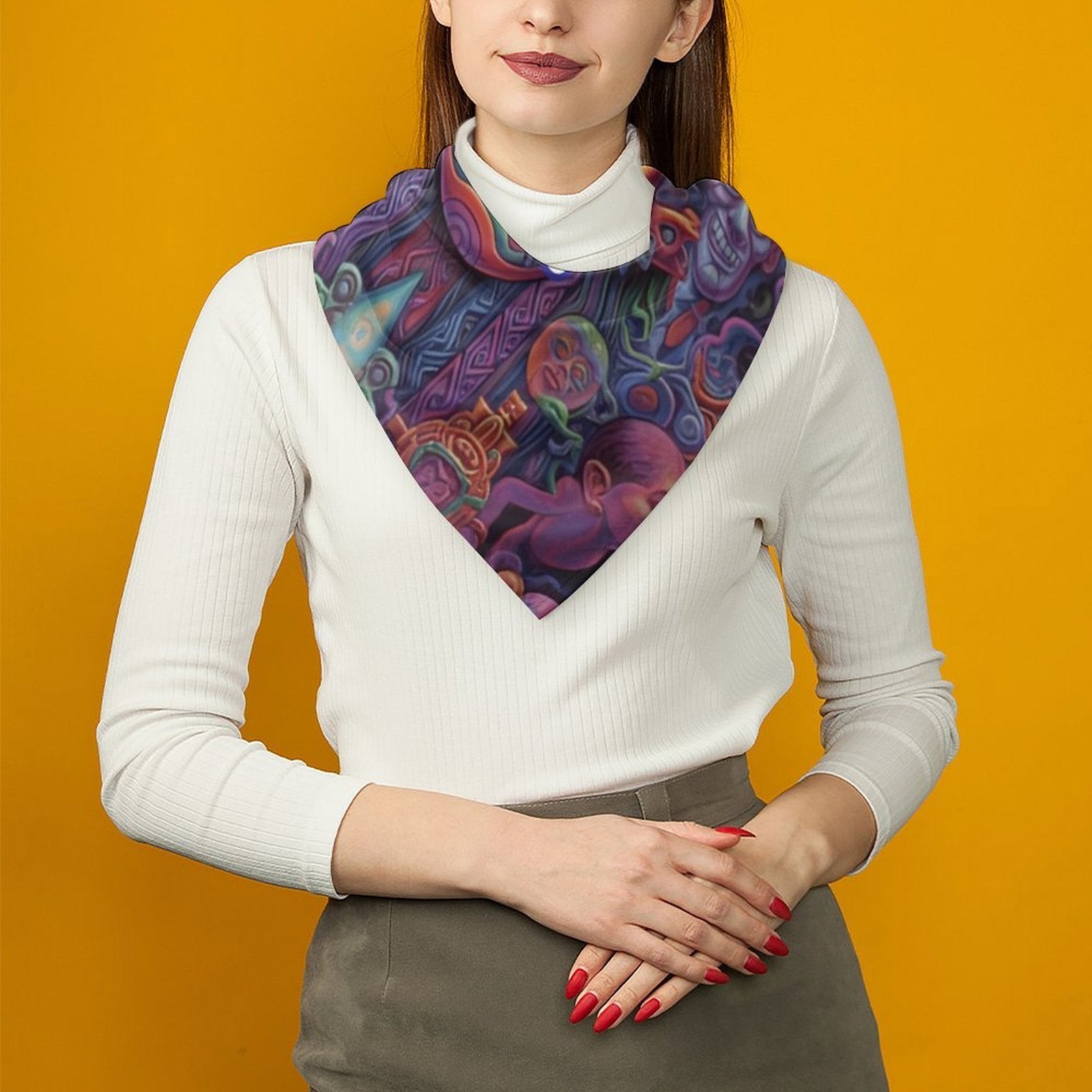 Custom Personalized Square Scarf for Women and Men with Name & Photo