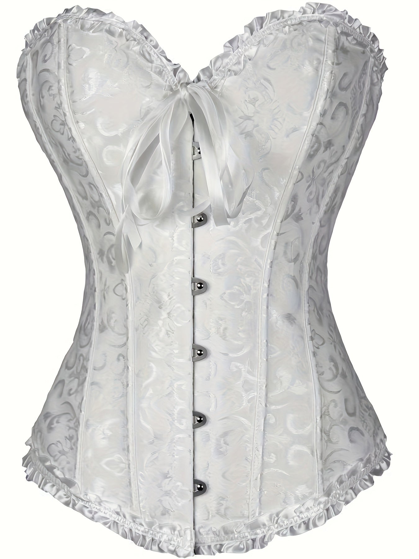 Strapless Corset Bustier Tummy Control Lace Up Jacquard Body Shaper
