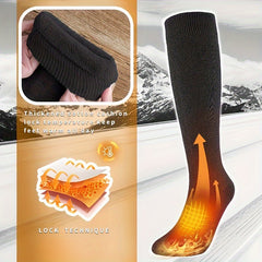 Non Slip Sports Compression Socks Warm Thermal Nylon Blend Knee High
