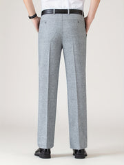Men's Casual Solid Stretch Flax Dress Pants for Business